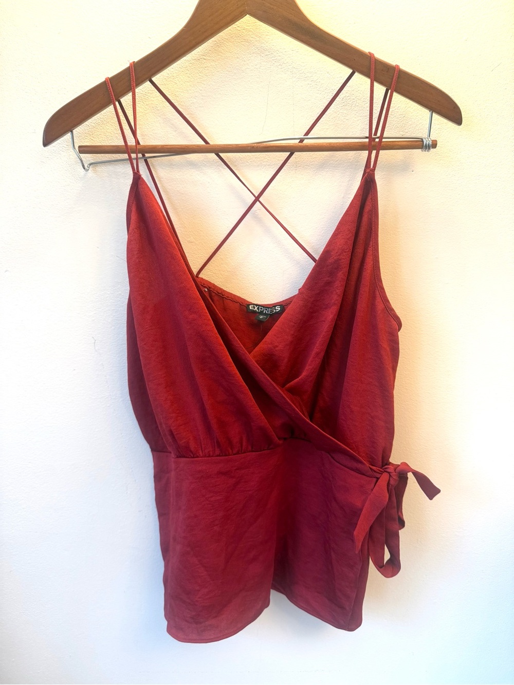 NWT Express Red/Orange Wrap Cami Top — Size M